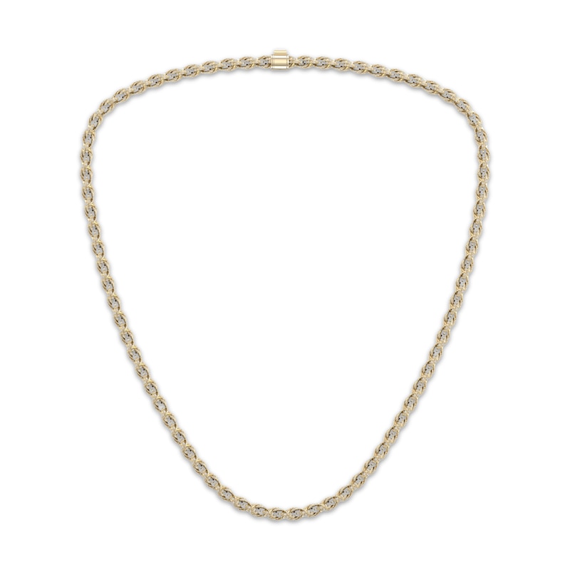 Main Image 1 of Men's Diamond Rope Chain Necklace 4-3/4 ct tw 10K Yellow Gold 20"
