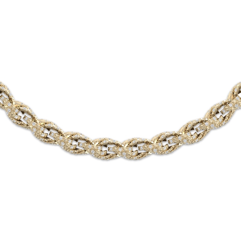 Main Image 2 of Men's Diamond Rope Chain Necklace 4-3/4 ct tw 10K Yellow Gold 20"