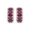 Thumbnail Image 2 of Le Vian Waterfall Oval-Cut Garnet Halo Hoop Earrings 1/3 ct tw Diamonds 14K Strawberry Gold