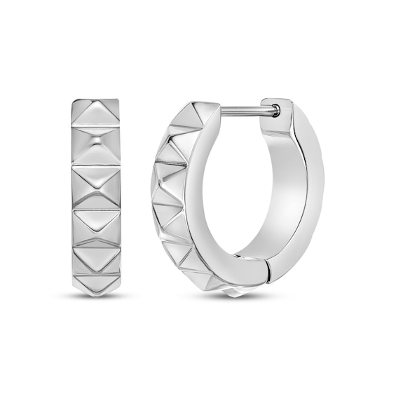 Men's Spike Huggie Hoop Earrings Stainless Steel