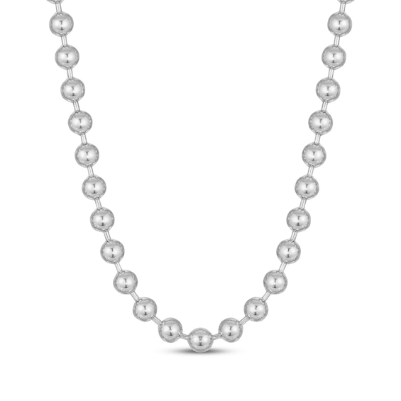Bead Chain Necklace 8mm Solid Stainless Steel 22"