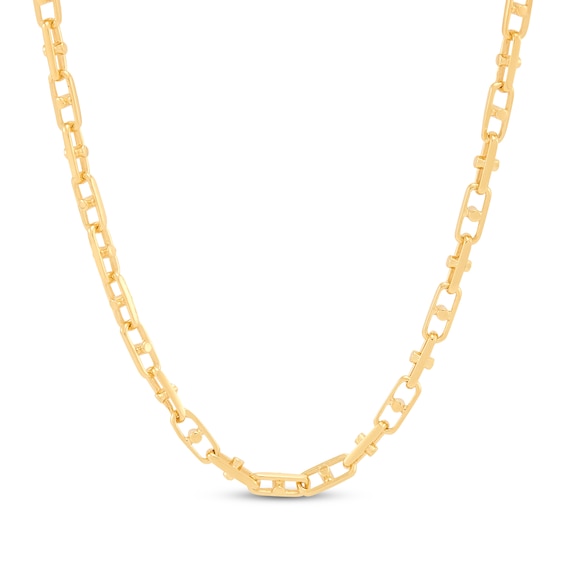 Monte Carlo Chain Necklace 8mm Semi-Solid 10K Yellow Gold 20"