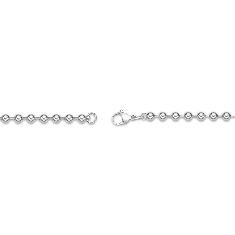 Main Image 3 of Bead Chain Necklace 4mm Solid Stainless Steel 20"