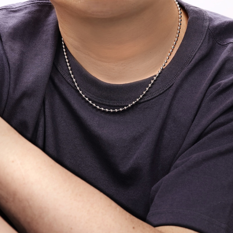 Main Image 4 of Bead Chain Necklace 4mm Solid Stainless Steel 20"