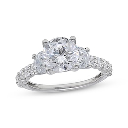 Adore Lab-Grown Diamonds Round-Cut Three-Stone Engagement Ring 3-1/2 ct tw 14K White Gold