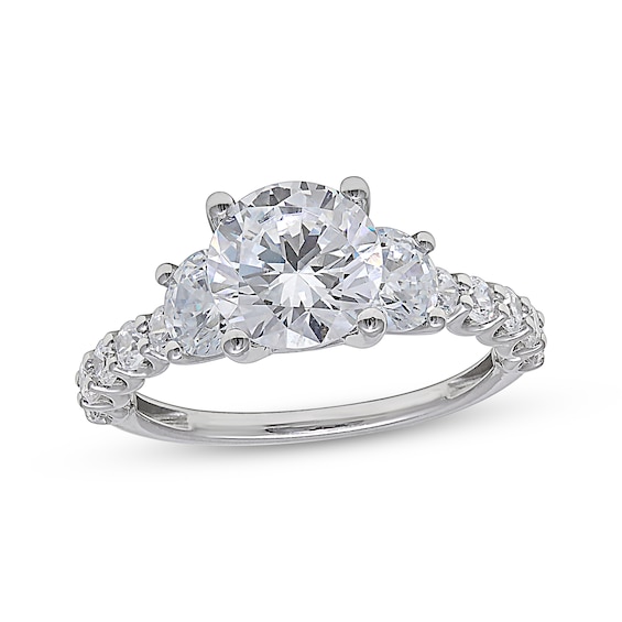 Adore Lab-Grown Diamonds Round-Cut Three-Stone Engagement Ring 3-1/2 ct tw 14K White Gold
