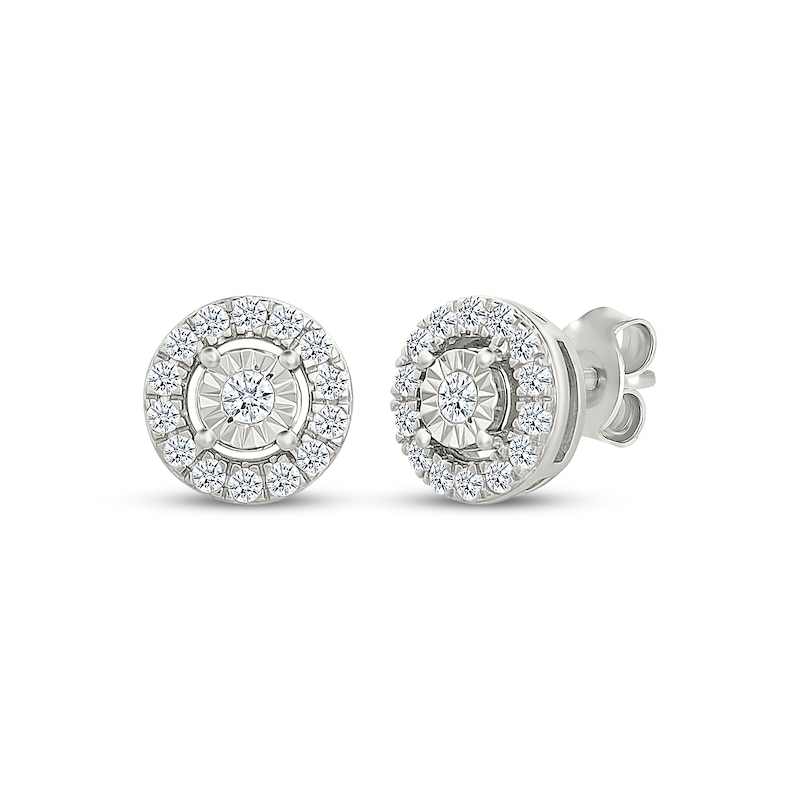 Main Image 1 of KAY Lab-Grown Diamonds Halo Stud Earrings 1/4 ct tw Sterling Silver