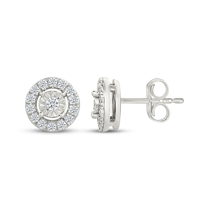Main Image 3 of KAY Lab-Grown Diamonds Halo Stud Earrings 1/4 ct tw Sterling Silver