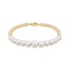 Thumbnail Image 1 of Cultured Pearl & Bead Bracelet 14K Yellow Gold 7.25"