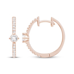KAY Lab-Grown Diamonds Hoop Earrings 1/2 ct tw 14K Rose Gold