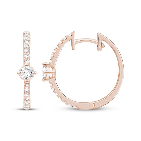 KAY Lab-Grown Diamonds Hoop Earrings 1/2 ct tw 14K Rose Gold