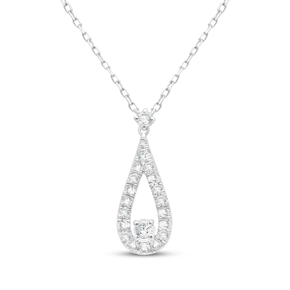 KAY Lab-Grown Diamonds Teardrop Necklace 1/2 ct tw 14K White Gold 18"