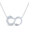 Thumbnail Image 2 of Dragon Necklace with Diamonds Sterling Silver 18"