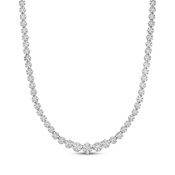 Multi-Diamond Riviera Necklace 6 ct tw 14K White Gold 16"