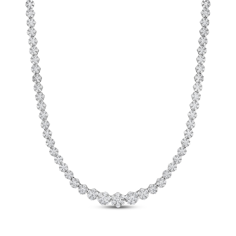 Main Image 1 of Multi-Diamond Riviera Necklace 6 ct tw 14K White Gold 16"