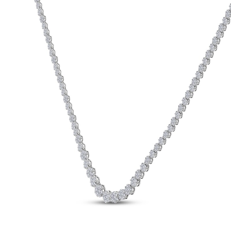 Main Image 2 of Multi-Diamond Riviera Necklace 6 ct tw 14K White Gold 16"