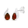Thumbnail Image 4 of Pear-Shaped Garnet & White Lab-Created Sapphire Gift Set Sterling Silver