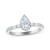 Thumbnail Image 1 of Adore Pear-Shaped Diamond Halo Engagement Ring 3/4 ct tw 10K White Gold