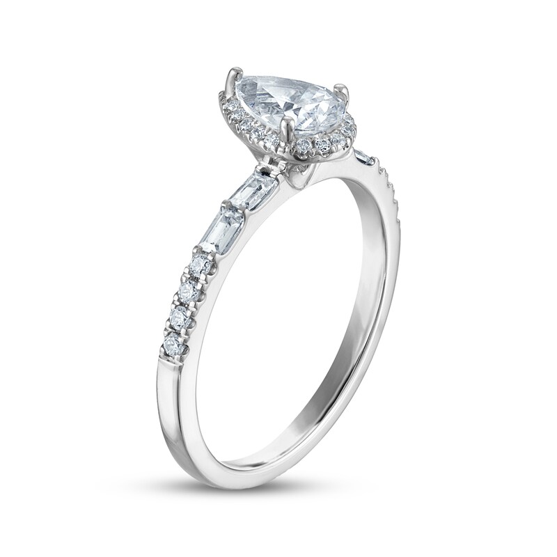 Main Image 2 of Adore Pear-Shaped Diamond Halo Engagement Ring 3/4 ct tw 10K White Gold