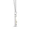 Thumbnail Image 2 of White Lab-Created Sapphire Gemini Zodiac Symbol Necklace Sterling Silver & 10K Yellow Gold 18"