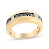 Thumbnail Image 1 of Men's Black & White Diamond Wedding Band 3/8 ct tw 10K Yellow Gold