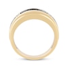 Thumbnail Image 3 of Men's Black & White Diamond Wedding Band 3/8 ct tw 10K Yellow Gold