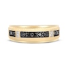 Thumbnail Image 4 of Men's Black & White Diamond Wedding Band 3/8 ct tw 10K Yellow Gold