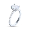 Thumbnail Image 2 of Oval-Cut Lab-Created Opal & White Lab-Created Sapphire Ring Sterling Silver