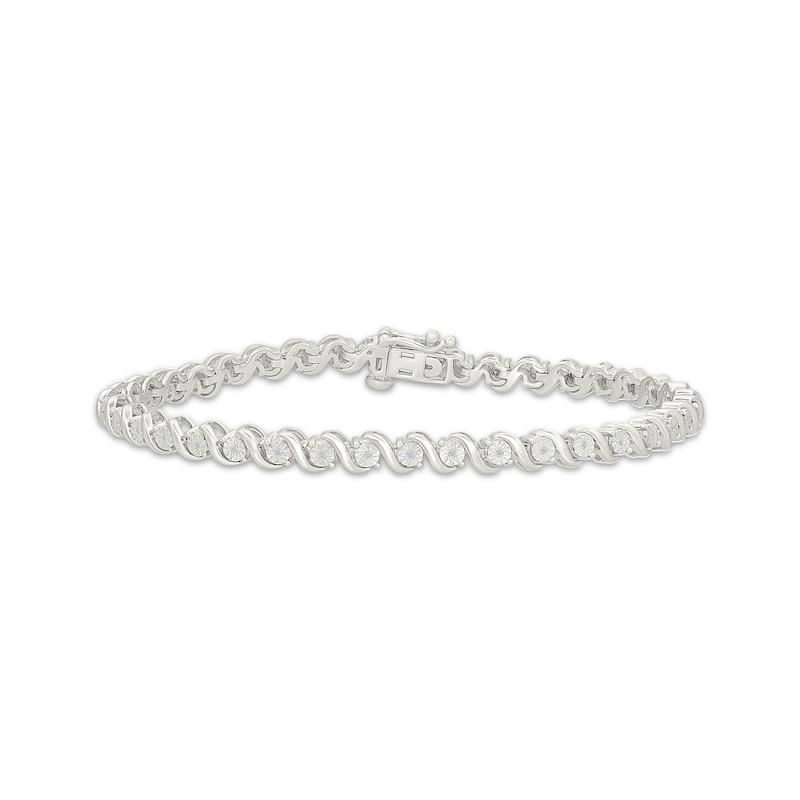Main Image 1 of KAY Lab-Grown Diamonds S-Link Bracelet 1/10 ct tw Sterling Silver 7"