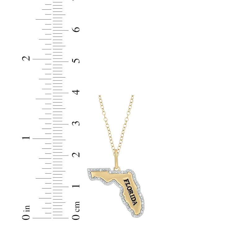 Main Image 3 of Diamond Florida Necklace 1/20 ct tw 24K Yellow Gold Vermeil Sterling Silver 18"