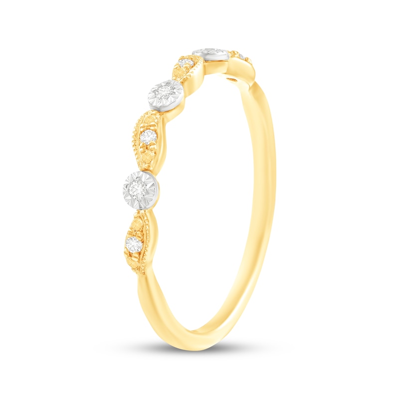 Main Image 2 of Adore Diamond & Milgrain Anniversary Ring 1/20 ct tw 10K Yellow Gold