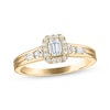 Thumbnail Image 1 of Adore Emerald-Cut Diamond Halo Engagement Ring 1/2 ct tw 14K Yellow Gold