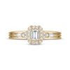 Thumbnail Image 3 of Adore Emerald-Cut Diamond Halo Engagement Ring 1/2 ct tw 14K Yellow Gold
