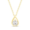 Thumbnail Image 1 of Diamond Solitaire Teardrop Frame Necklace 1/4 ct tw 10K Yellow Gold 18" (I/I2)