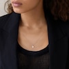 Thumbnail Image 3 of Diamond Solitaire Teardrop Frame Necklace 1/4 ct tw 10K Yellow Gold 18" (I/I2)