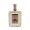 Thumbnail Image 1 of Men's Brown & White Multi-Diamond Dog Tag Charm 1-1/2 ct tw 10K Yellow Gold