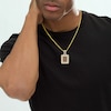 Thumbnail Image 2 of Men's Brown & White Multi-Diamond Dog Tag Charm 1-1/2 ct tw 10K Yellow Gold
