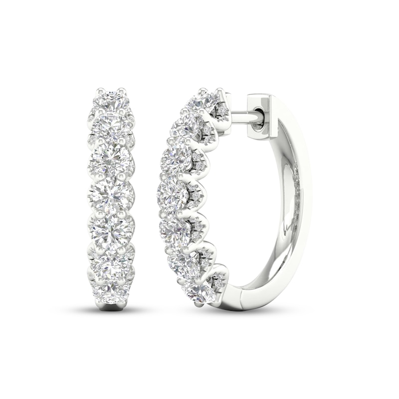Main Image 1 of Adore Heirloom Certified Diamond Hoop Earrings 1-1/2 ct tw Platinum