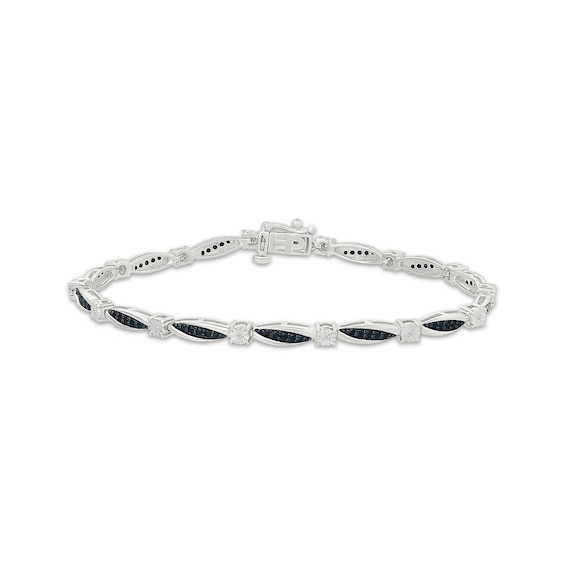 Black & White Diamond Bracelet 1/2 ct tw Sterling Silver 7"