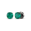 Thumbnail Image 1 of Men's Lab-Created Emerald Solitaire Stud Earrings Matte Gunmetal-Plated Sterling Silver
