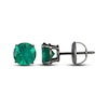 Thumbnail Image 3 of Men's Lab-Created Emerald Solitaire Stud Earrings Matte Gunmetal-Plated Sterling Silver