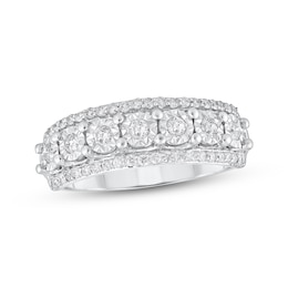Adore Diamond Three-Row Anniversary Ring 1/2 ct tw 10K White Gold