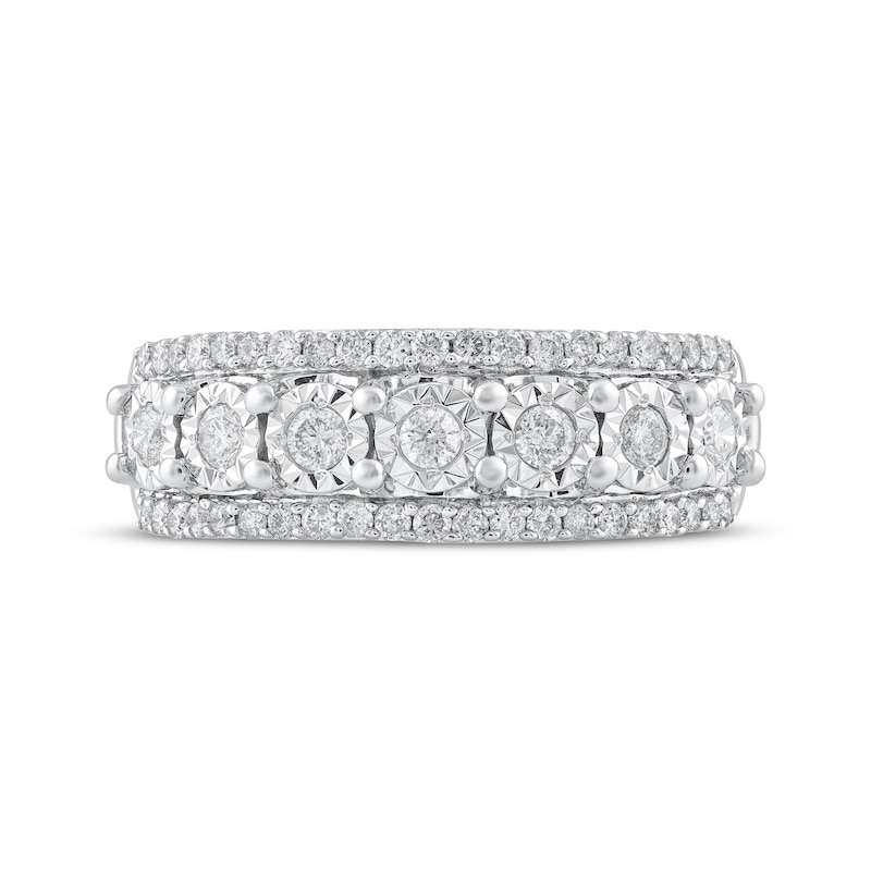 Main Image 3 of Adore Diamond Three-Row Anniversary Ring 1/2 ct tw 10K White Gold