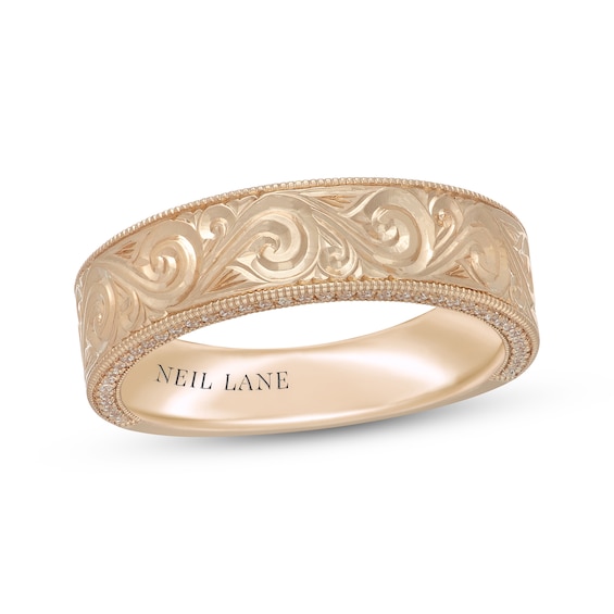 Neil Lane Men's Black Diamond Wedding Band 1/3 ct tw 14K Yellow Gold