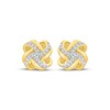 Thumbnail Image 2 of Diamond Knot Stud Earrings 1/8 ct tw 24K Yellow Gold Vermeil Sterling Silver
