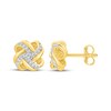 Thumbnail Image 3 of Diamond Knot Stud Earrings 1/8 ct tw 24K Yellow Gold Vermeil Sterling Silver