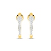 Thumbnail Image 2 of Black & White Diamond Snake J-Hoop Earrings 1/6 ct tw 10K Yellow Gold