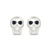 Thumbnail Image 2 of Black Diamond Skull Stud Earrings 1/15 ct tw Sterling Silver