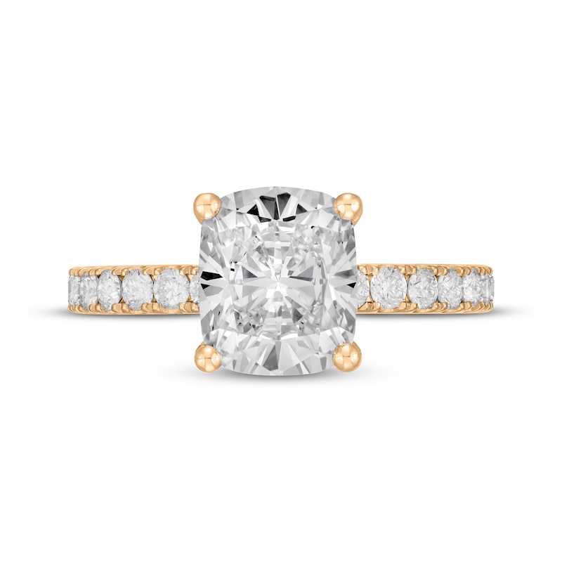 Main Image 3 of Neil Lane Artistry Heritage Cushion-Cut Lab-Grown Diamond Hidden Halo Engagement Ring 3-5/8 ct tw 14K Yellow Gold