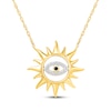 Thumbnail Image 1 of Black & White Diamond Sunburst Evil Eye Necklace 1/20 ct tw 24K Yellow Gold Vermeil Sterling Silver 18"